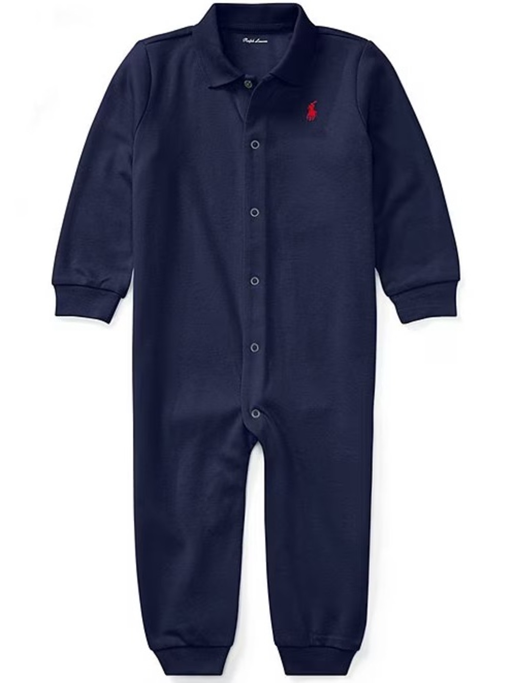 Ralph Lauren Refined Navy Polo Cotton Romper Coverall 12